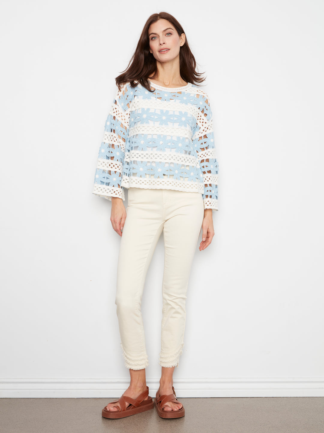 Bluebell Stripe Crochet Top