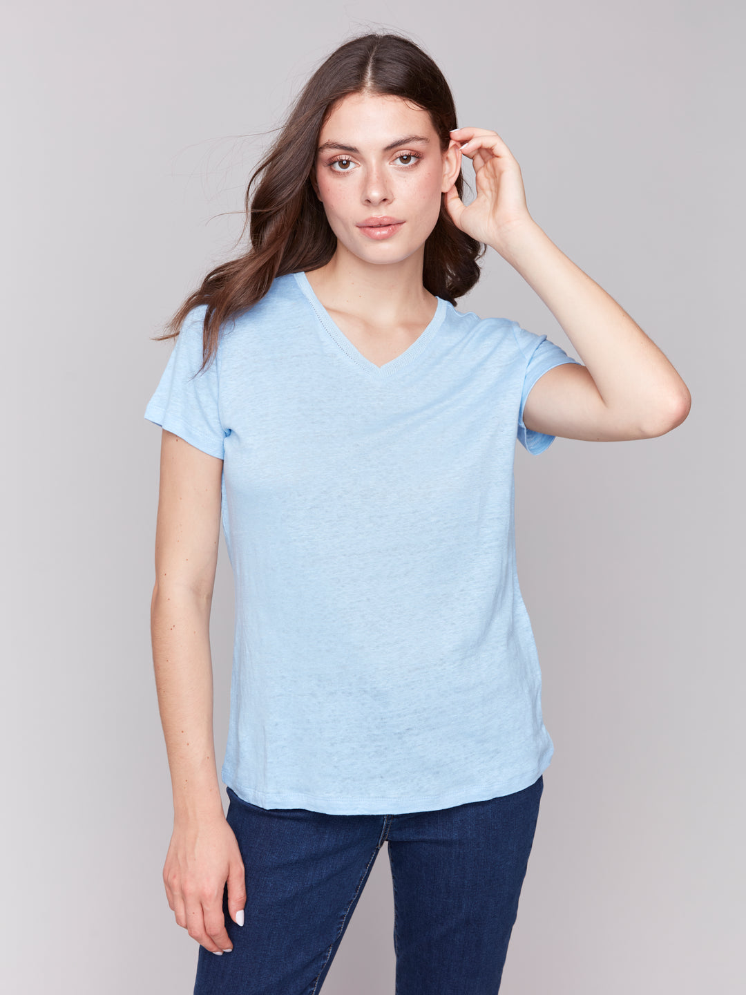 Bluebell V-Neck Linen Tee