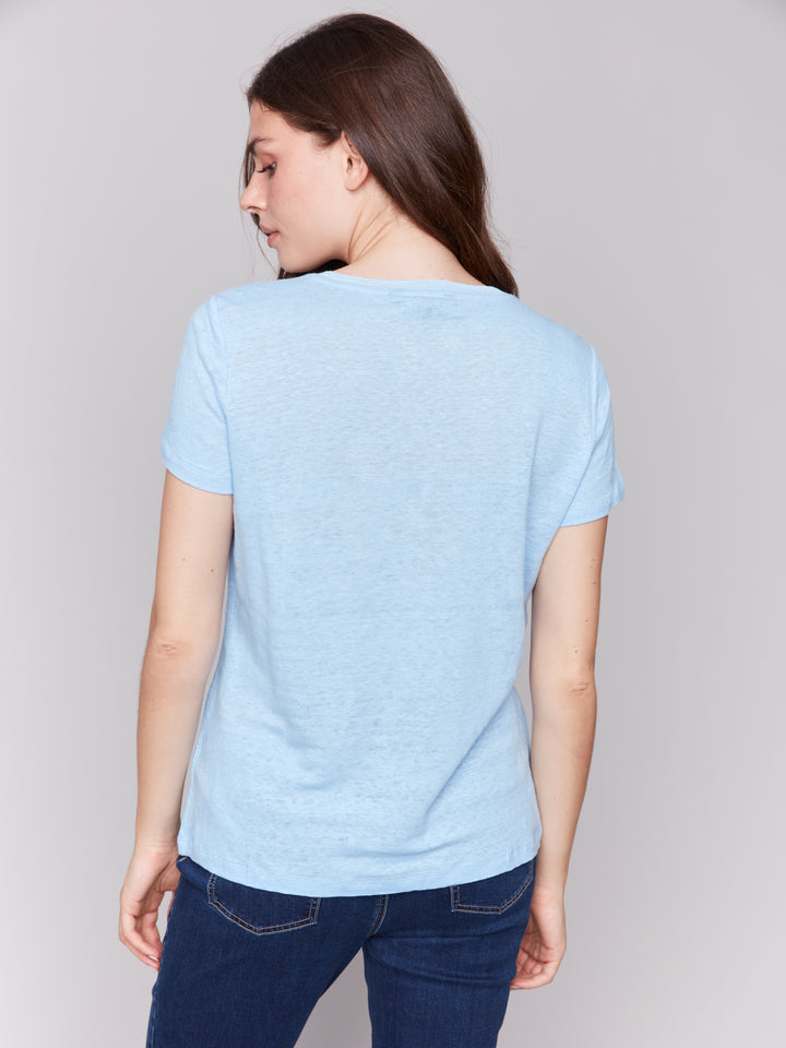 Bluebell V-Neck Linen Tee