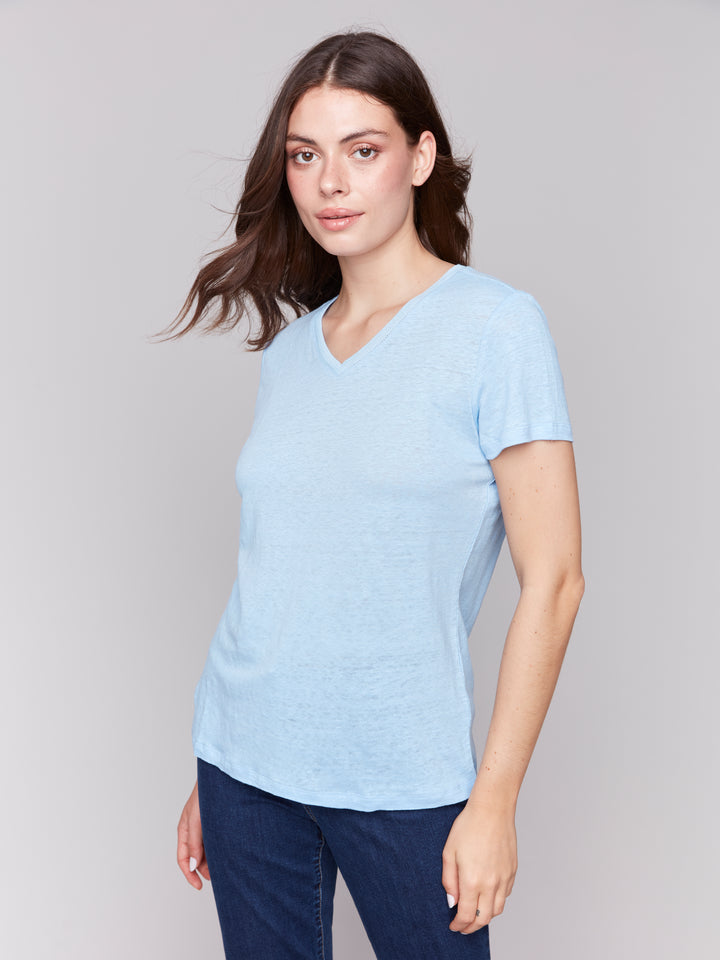 Bluebell V-Neck Linen Tee