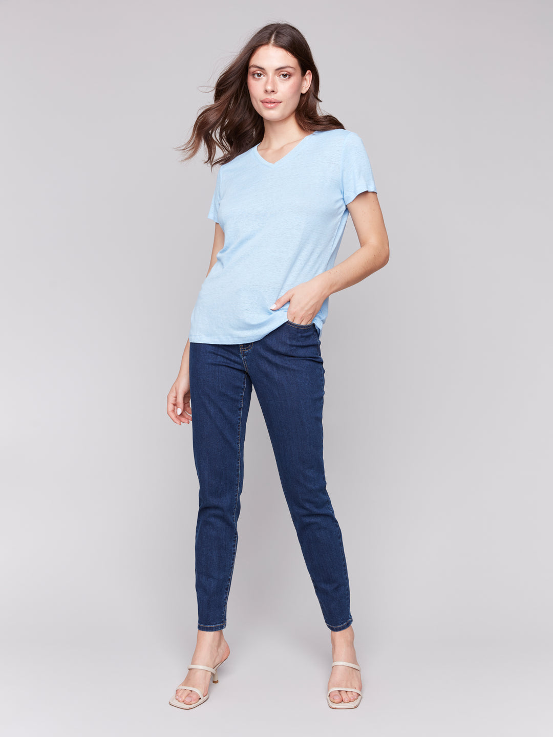 Bluebell V-Neck Linen Tee