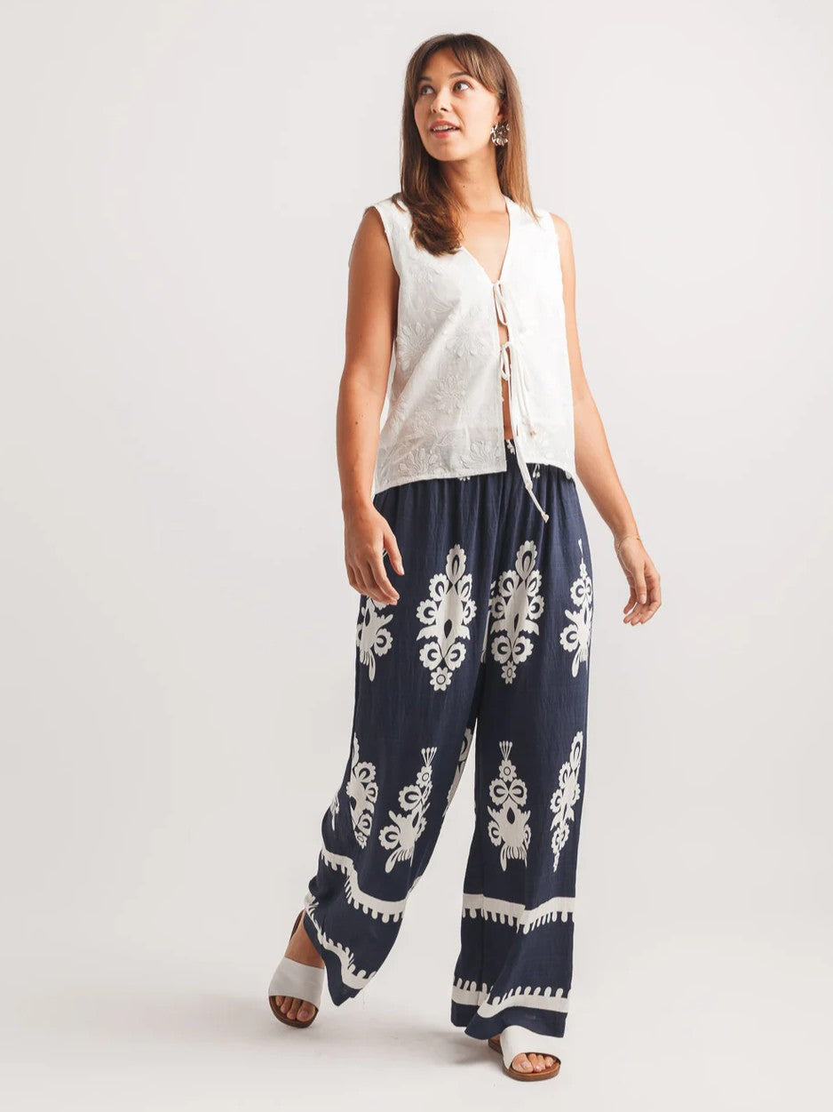 Boho Print Wide Leg Pant