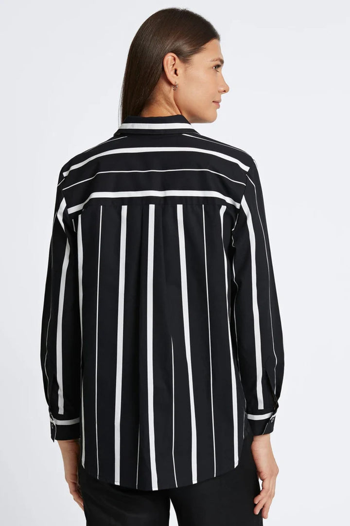 Bold Stripe No Iron Boyfriend Shirt