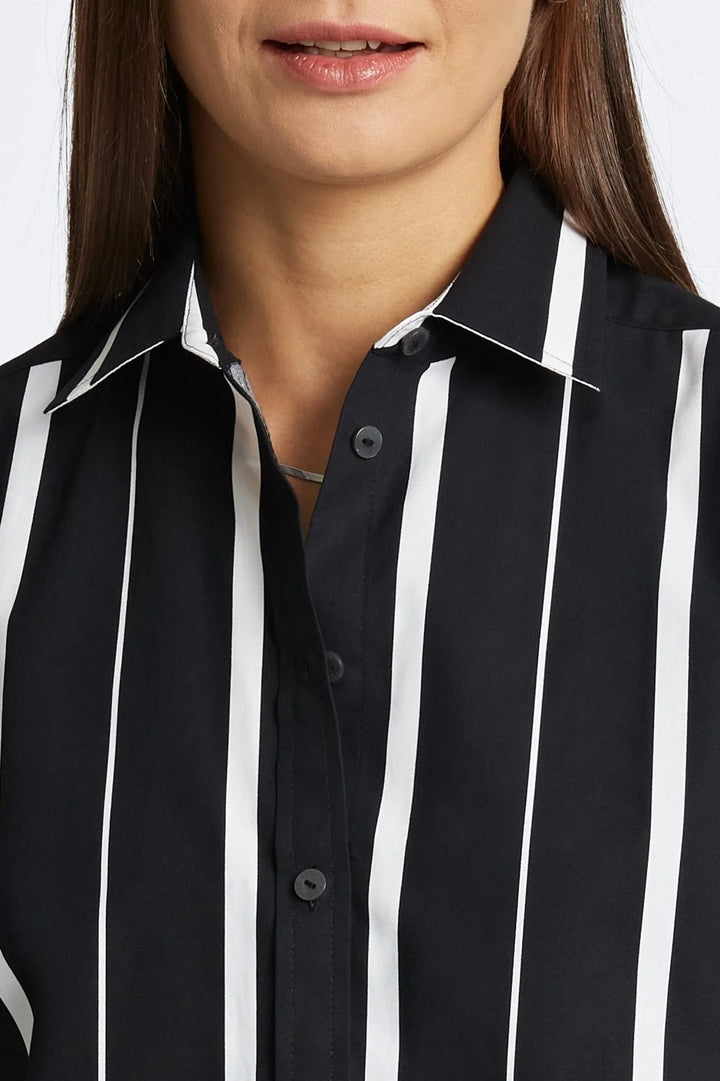 Bold Stripe No Iron Boyfriend Shirt