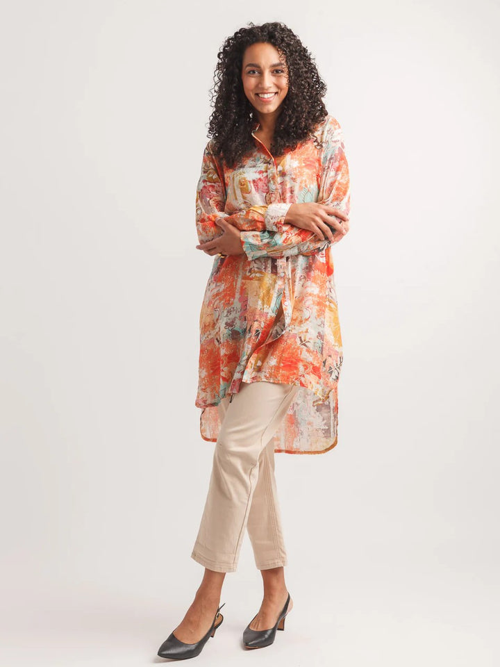 Botanical Haze Print Tunic