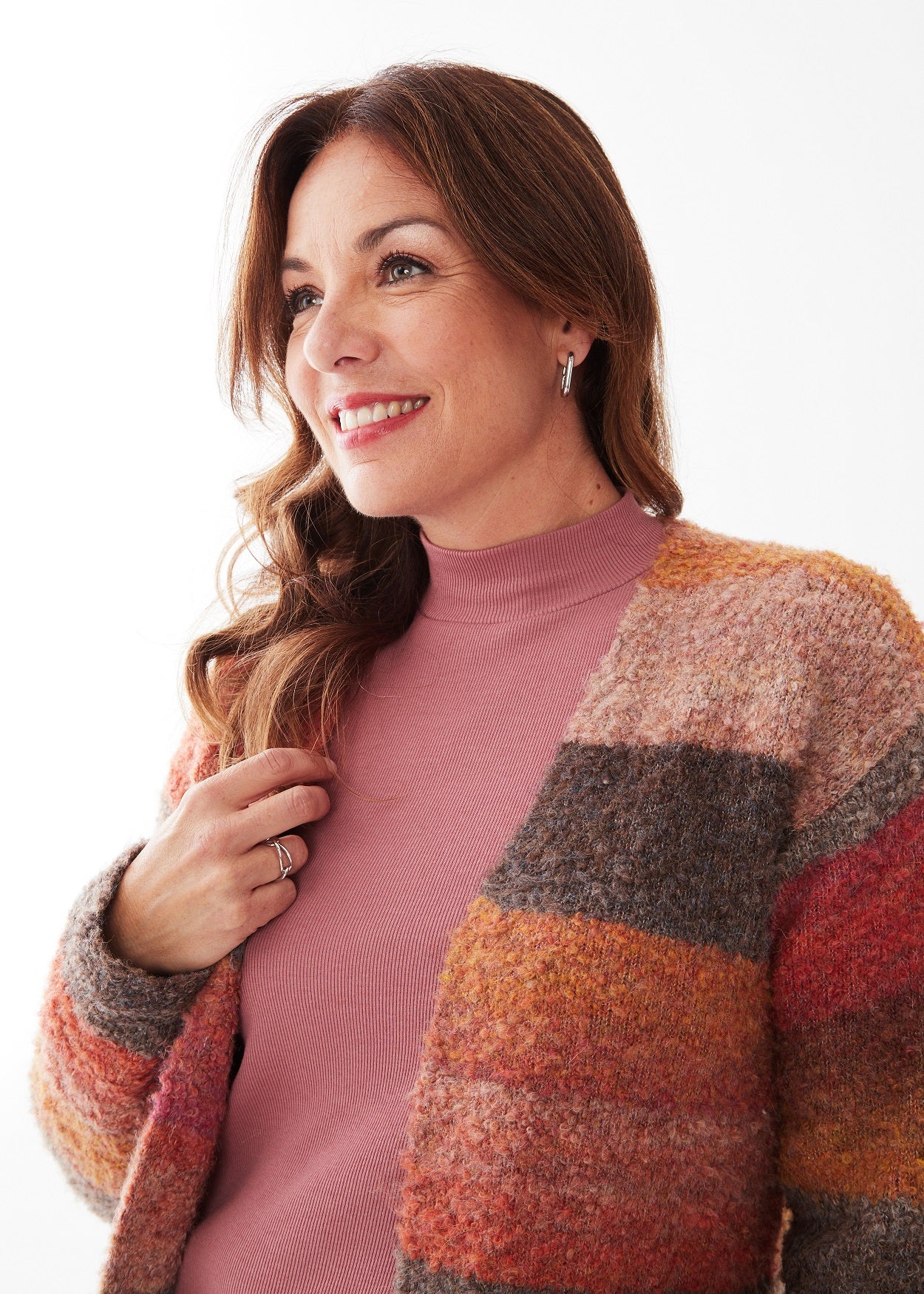 Boucle Striped Space Dye Cardigan