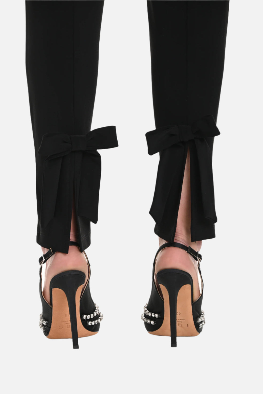 Bow Detail Back Slit Dress Pant