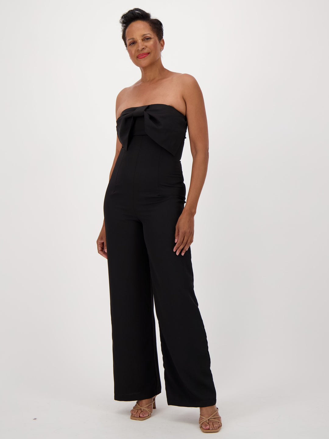Bow Front Strapless Jumpsuit