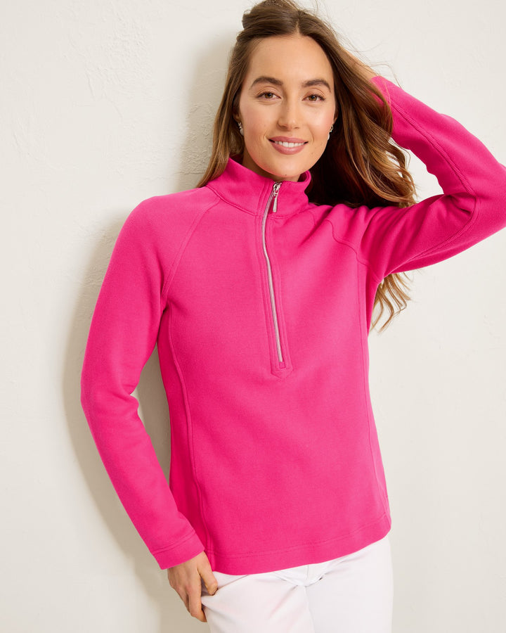 Bright Blush New Aruba Half Zip Sweatshirt