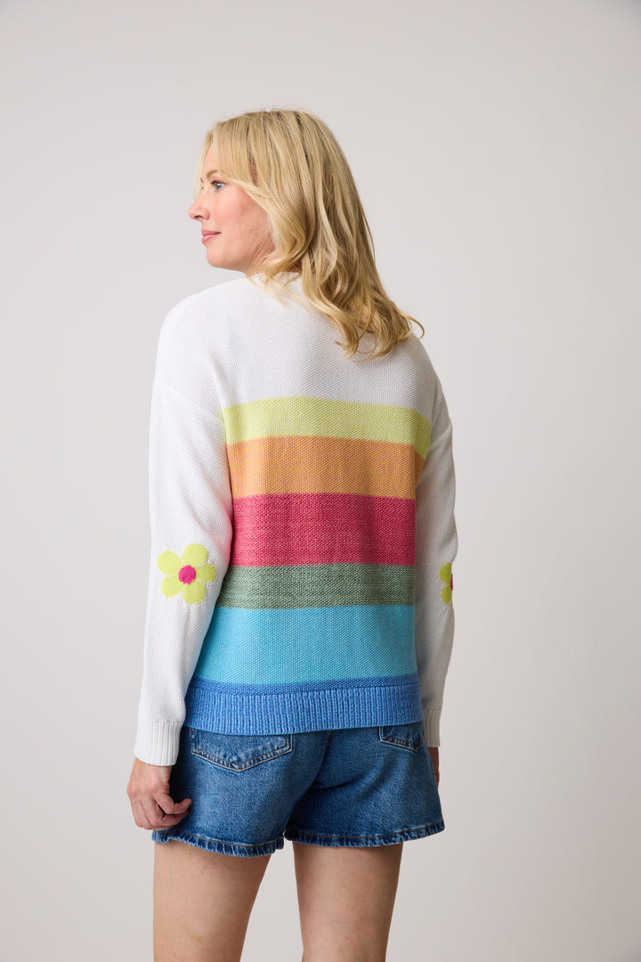 Bright Combo Flower Power Sweater