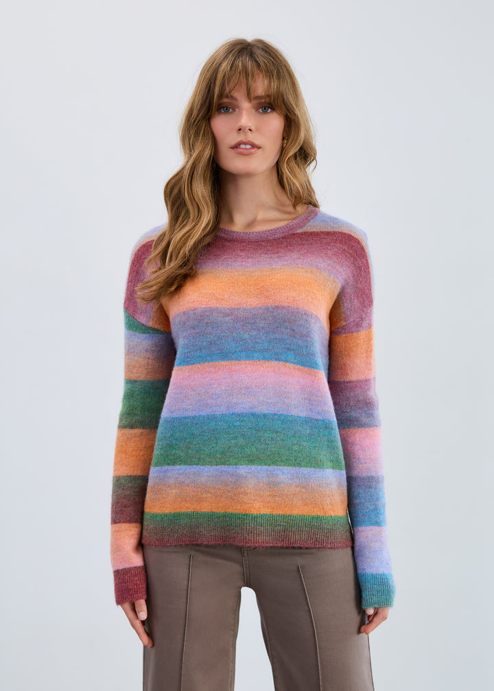 Brixton Multi Spacedye Striped Sweater