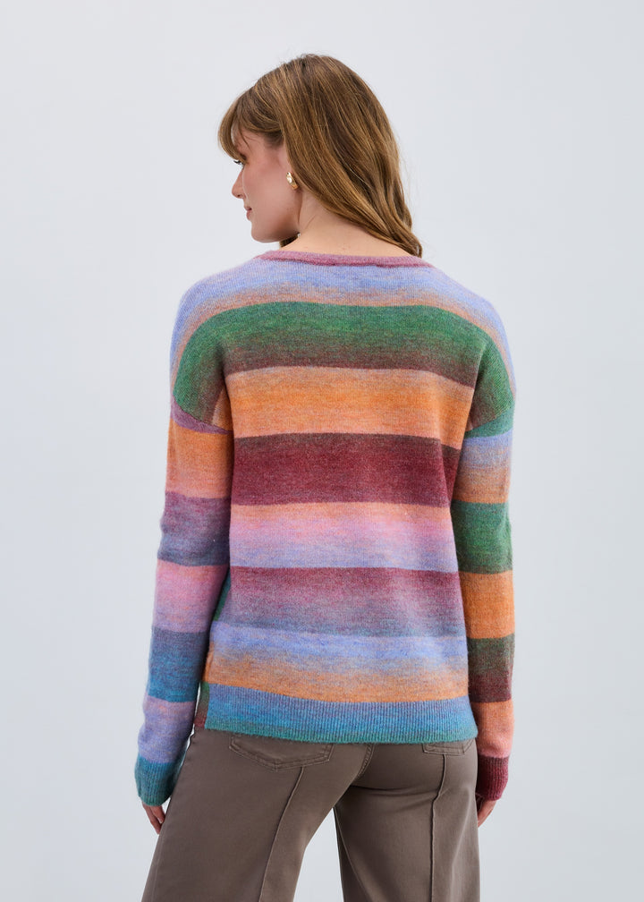 Brixton Multi Spacedye Striped Sweater