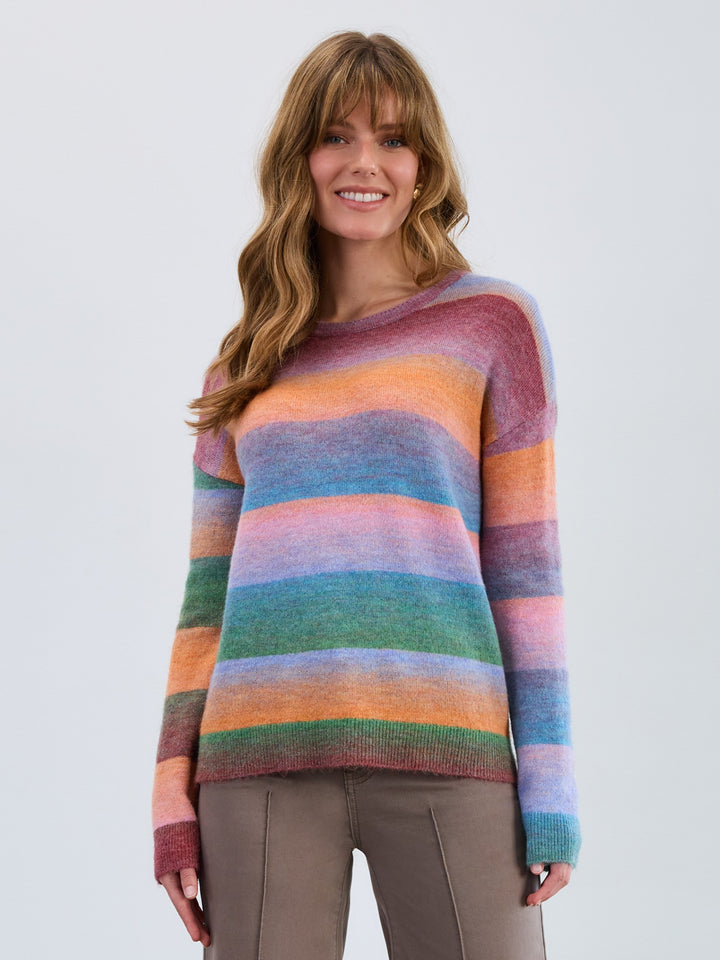 Brixton Multi Spacedye Striped Sweater
