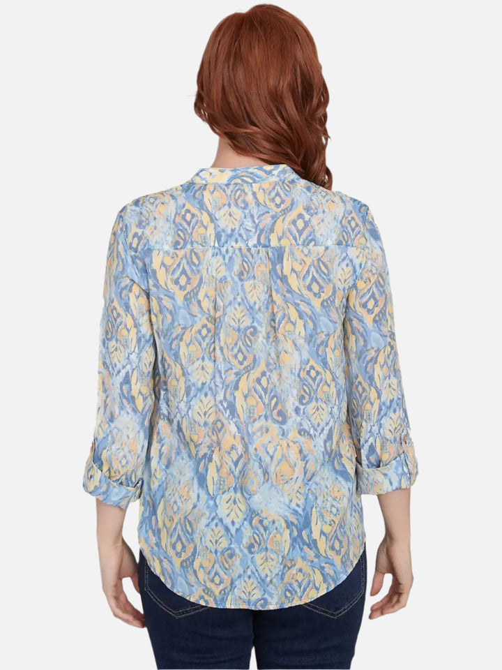 Brushed Foulard Pintuck Top