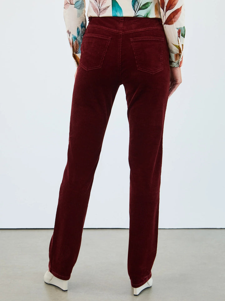 Burgundy Corduroy Suzanne Straight Leg Pant