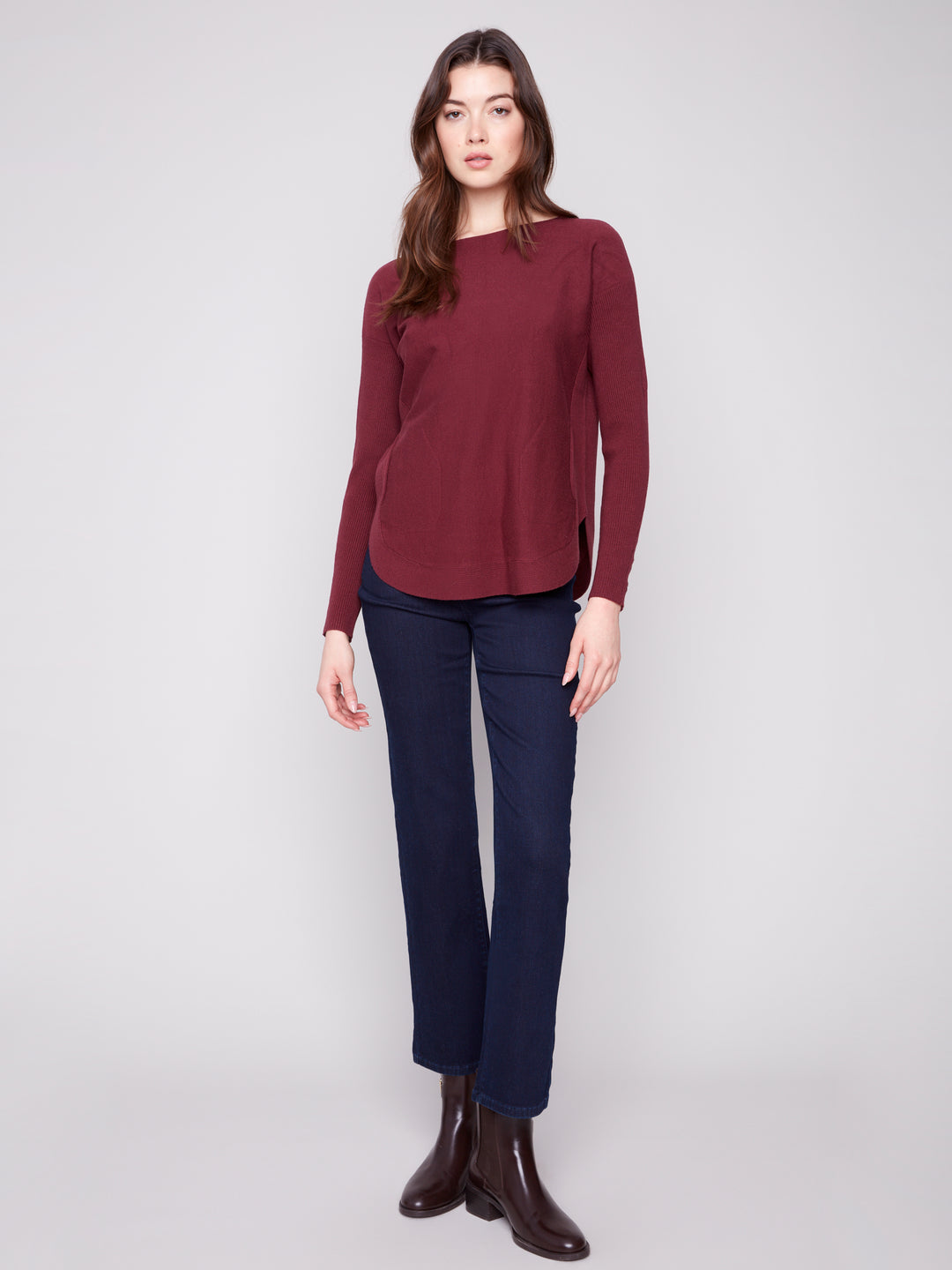 Cabernet Lace-up Cuff Sweater