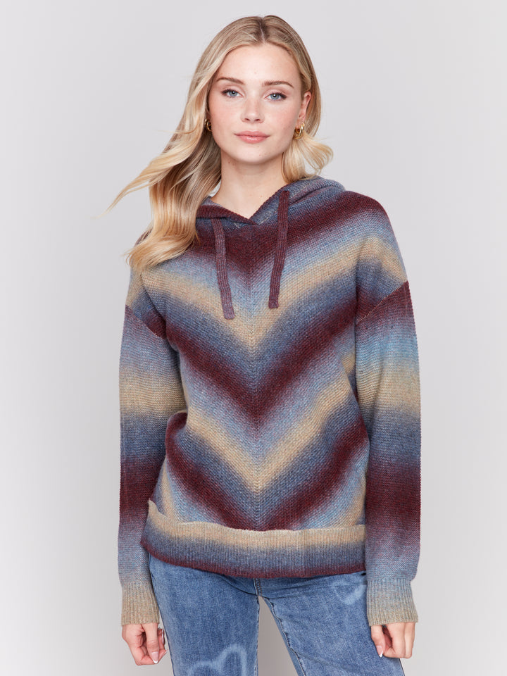 Cabernet Space Dye Hooded Sweater