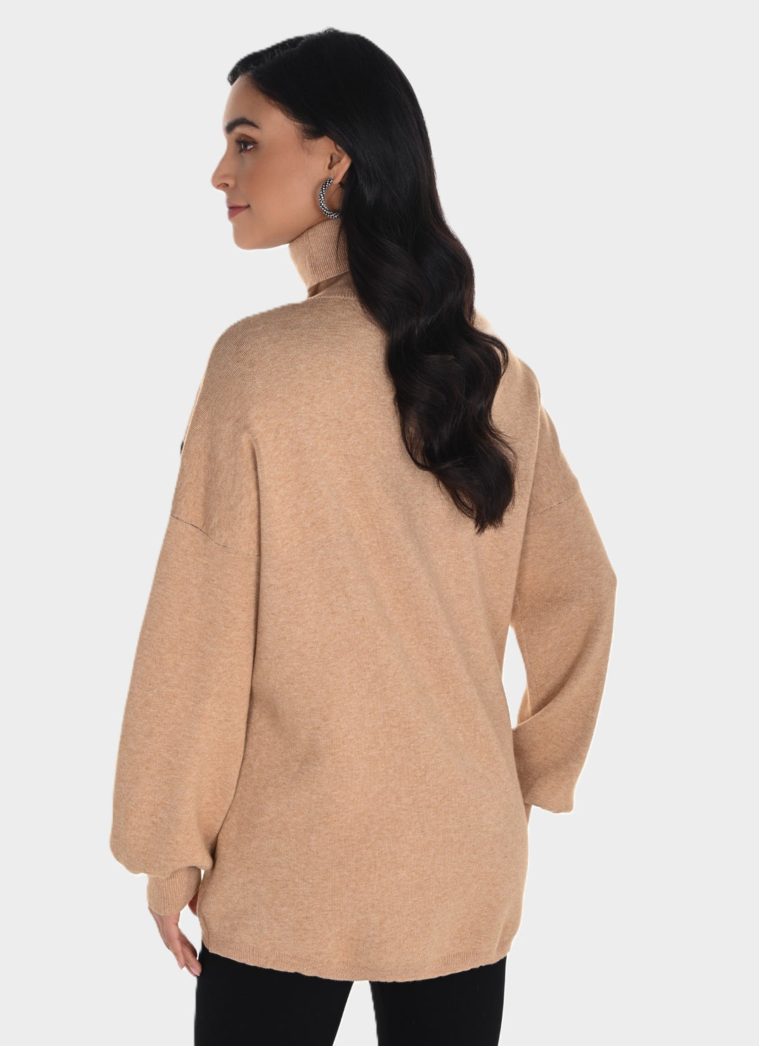 Camel Big Jewelled Flower Sweater