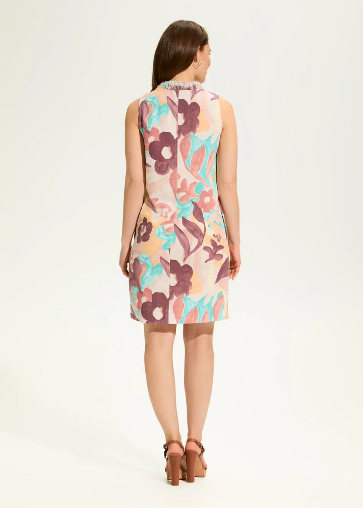Camo Floral Linen Shift Dress