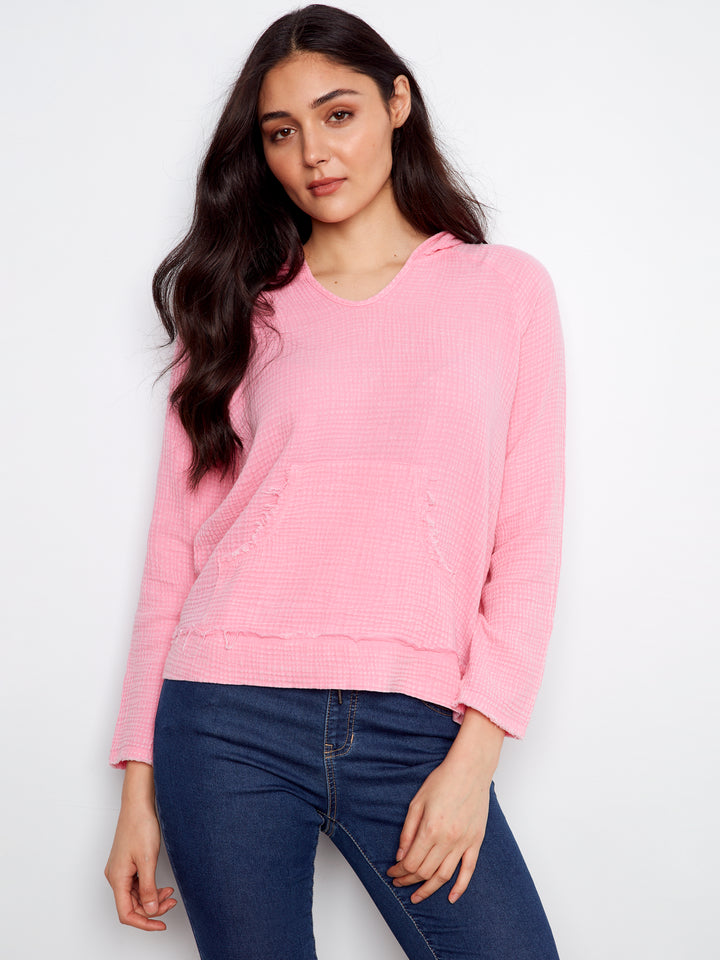 Candy Bubble Cotton Hooded Top