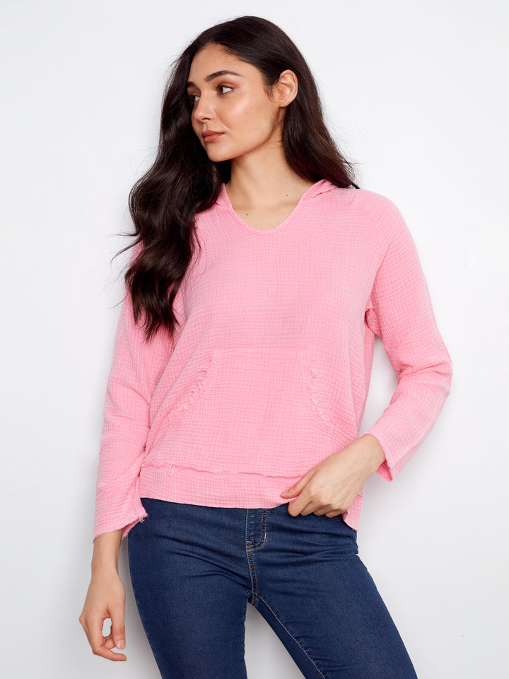 Candy Bubble Cotton Hooded Top