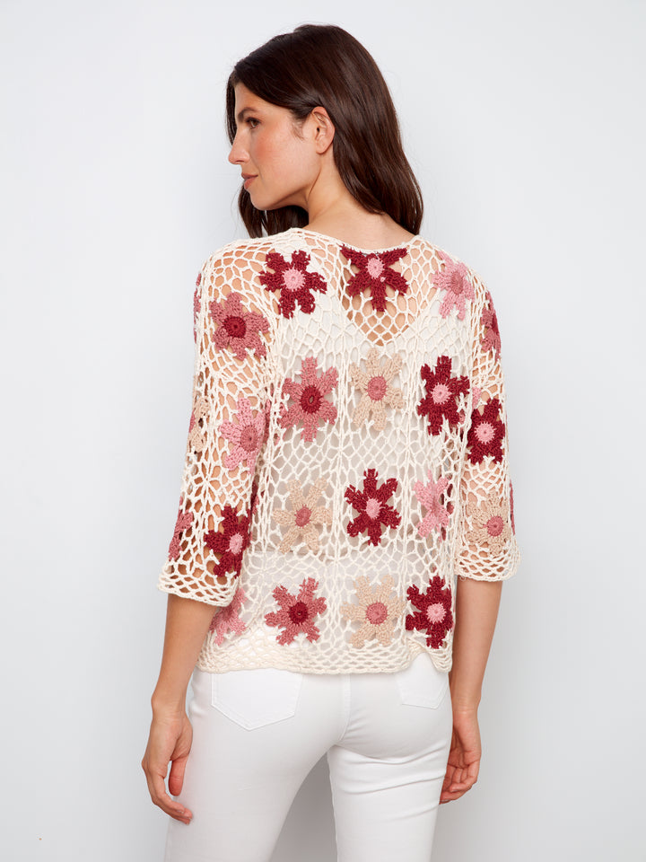 Carnation Crochet Flower Sweater