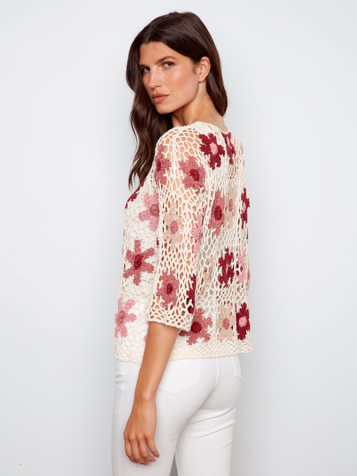 Carnation Crochet Flower Sweater