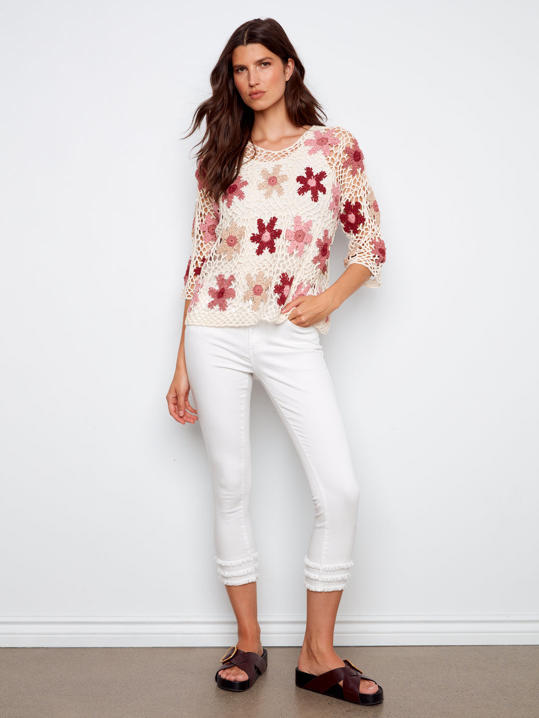 Carnation Crochet Flower Sweater