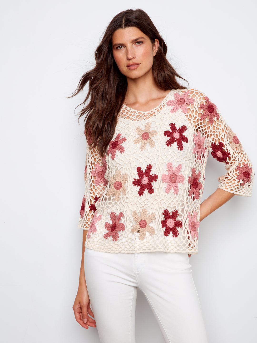 Carnation Crochet Flower Sweater