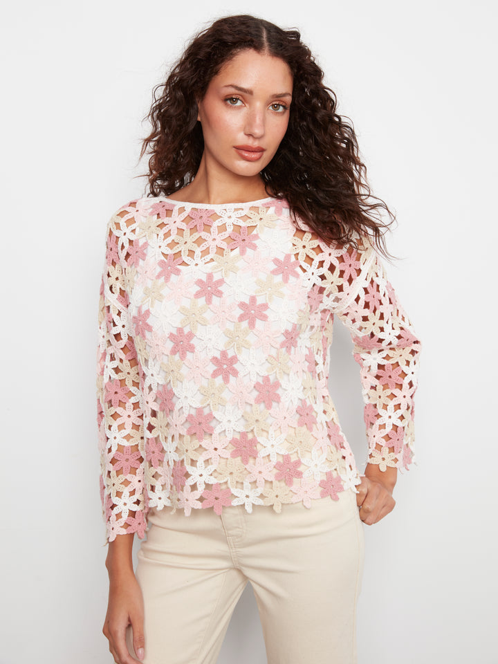 Carnation Flower Crochet Top