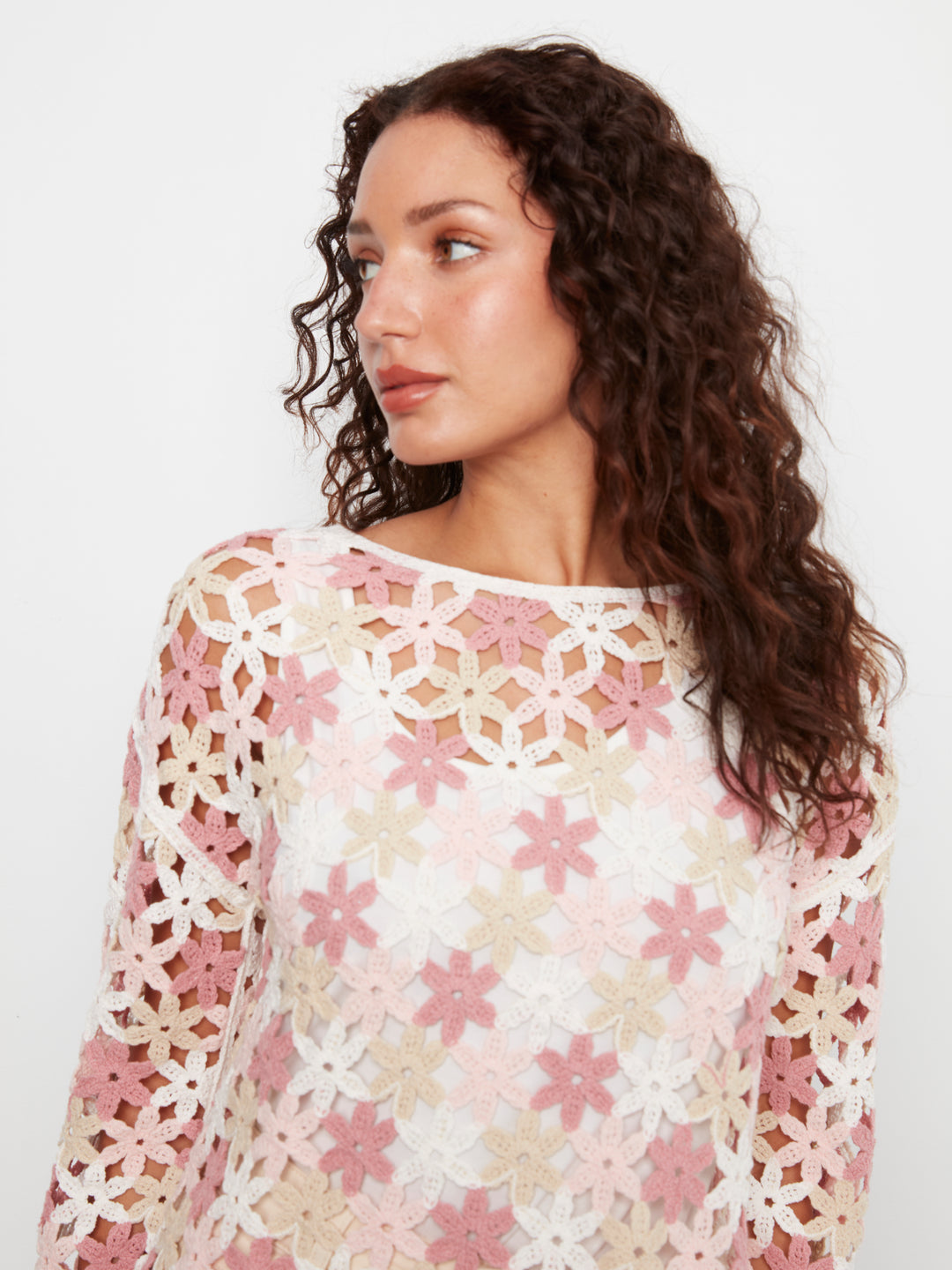 Carnation Flower Crochet Top