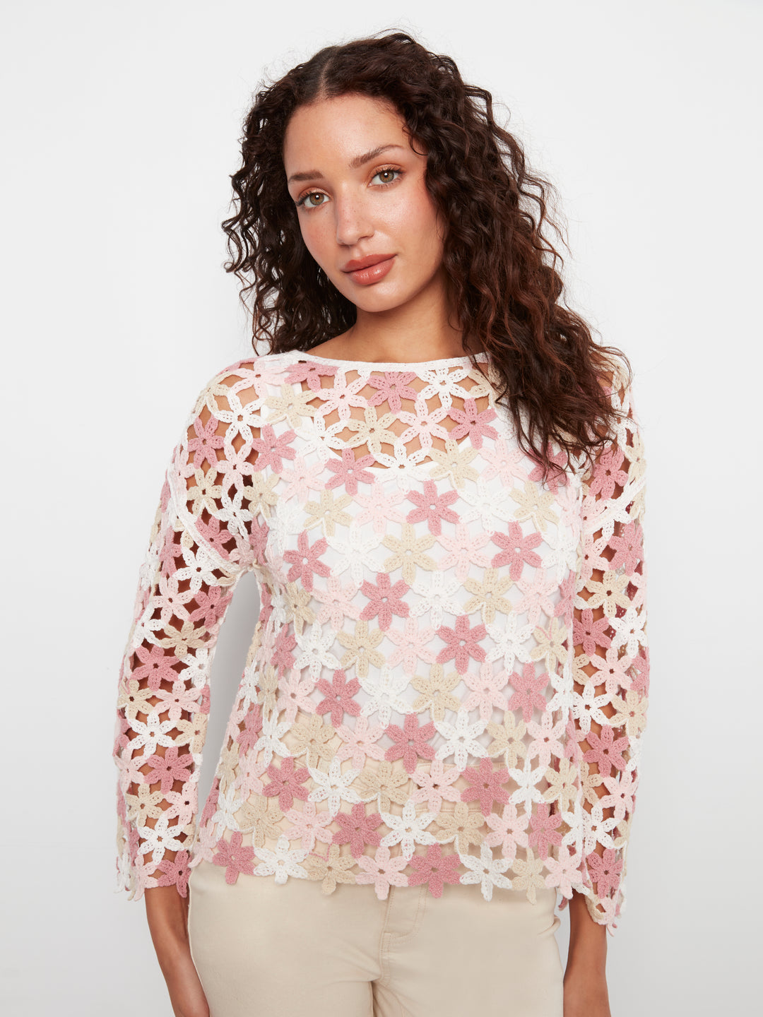 Carnation Flower Crochet Top