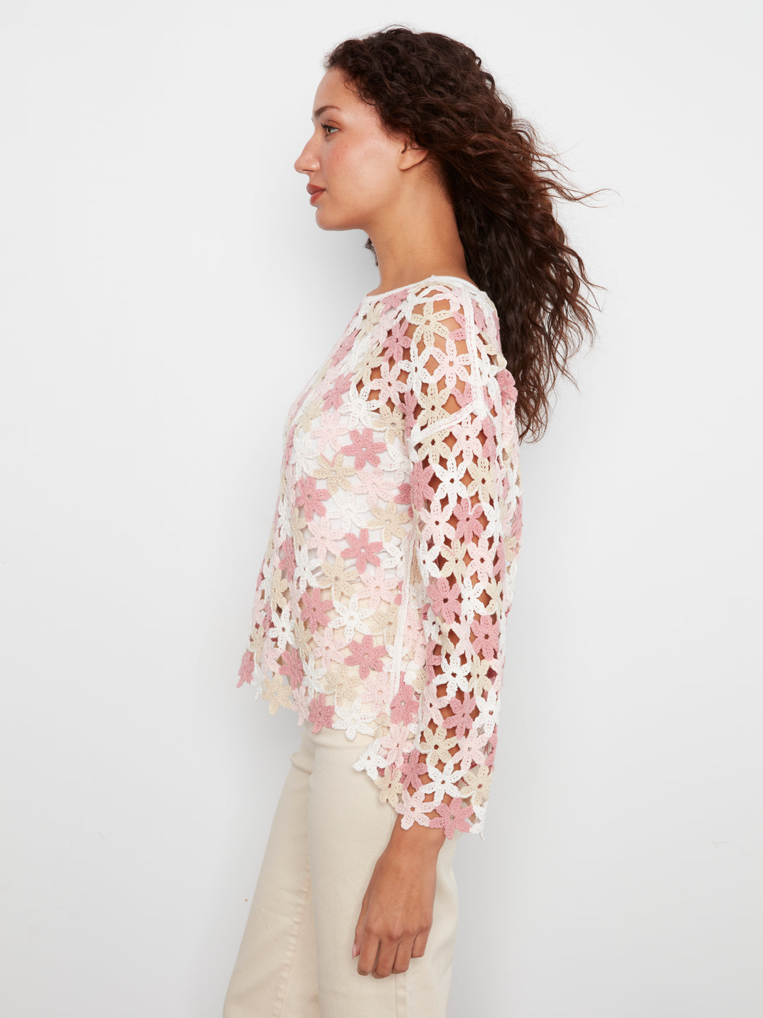 Carnation Flower Crochet Top