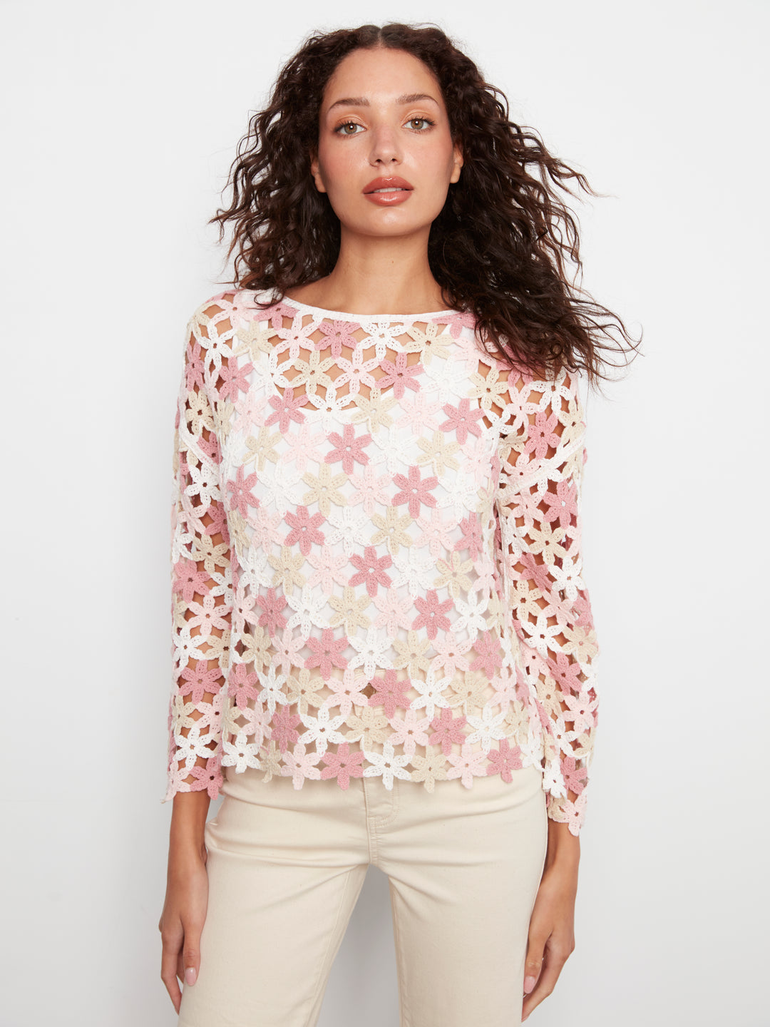 Carnation Flower Crochet Top