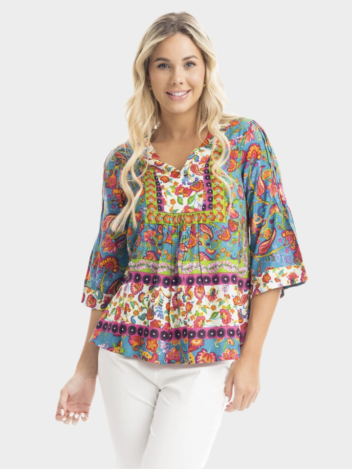 Carvalho V-Neck Placket Top