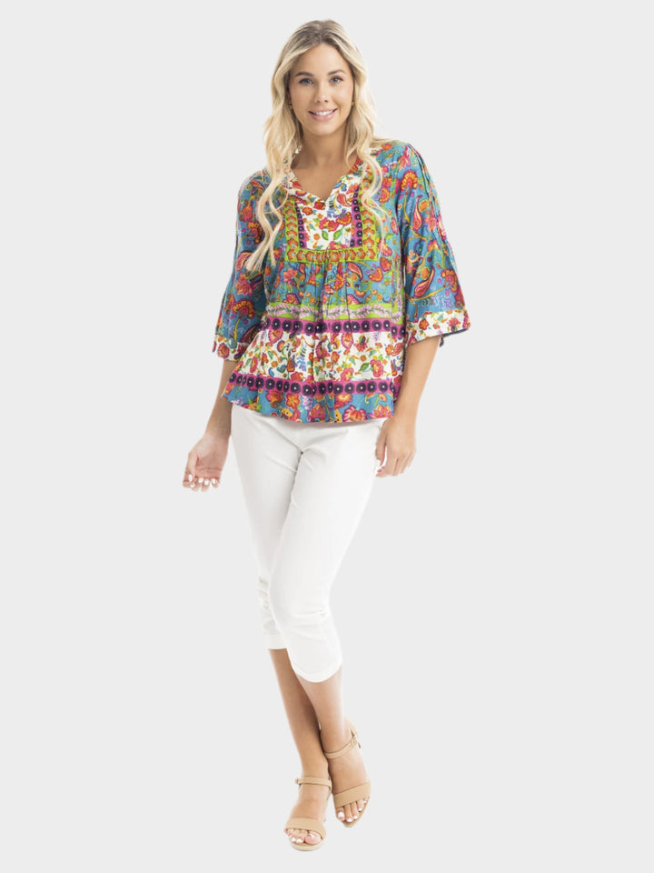 Carvalho V-Neck Placket Top