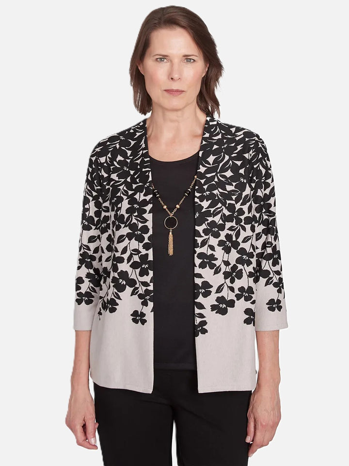 Cascading Leaves Two-In-One Top With Necklace