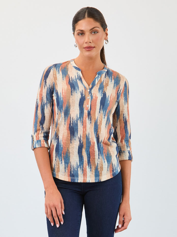 Catalyst Print Henley Top