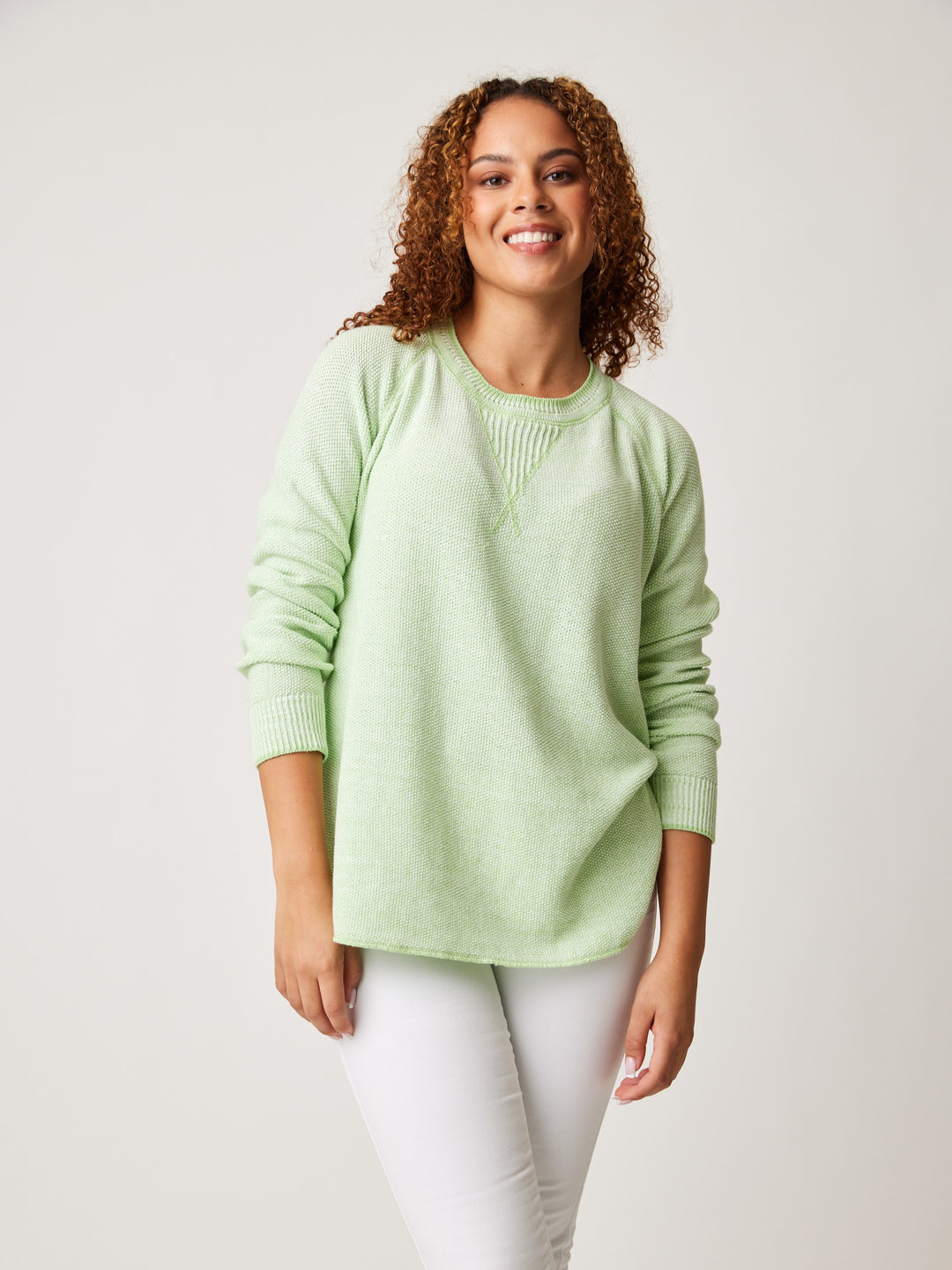 Celery White Skyler Sweatshirt Sweater