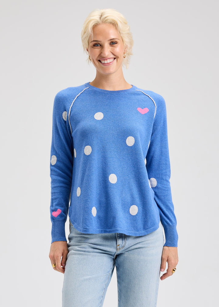 Chambray Spot The Love Sweater