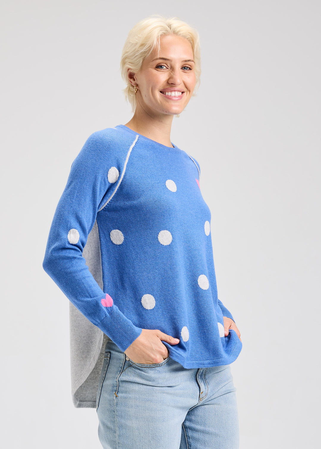 Chambray Spot The Love Sweater