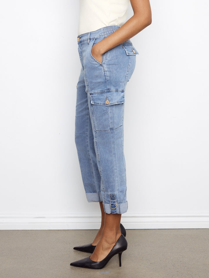 Chambray Stretch Tencel Cargo Pant