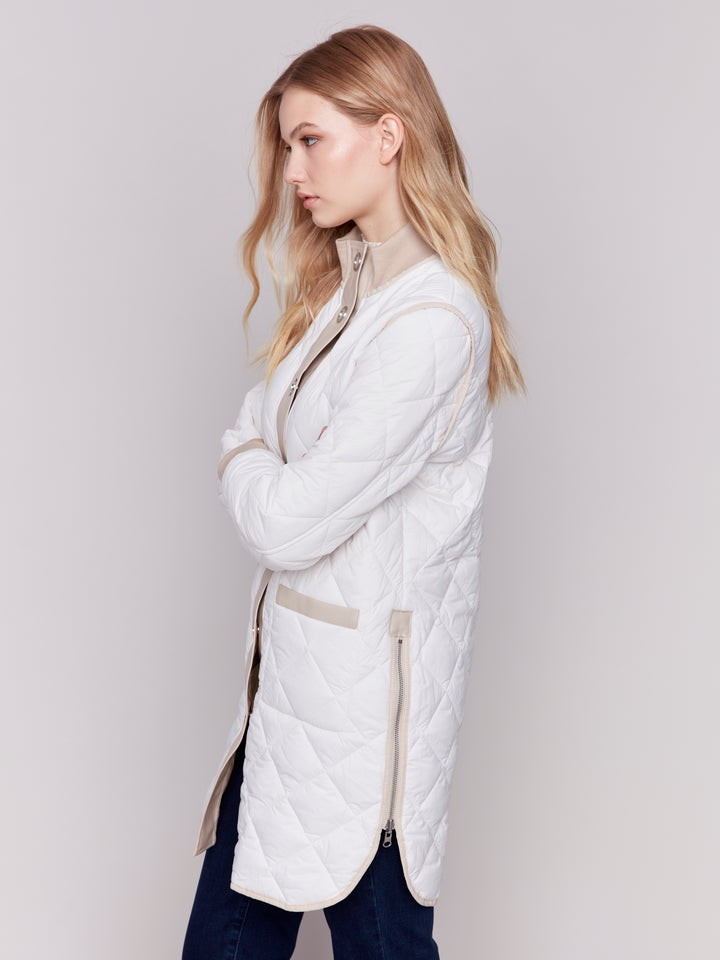 Champagne Reversible Quilted Puffer Coat