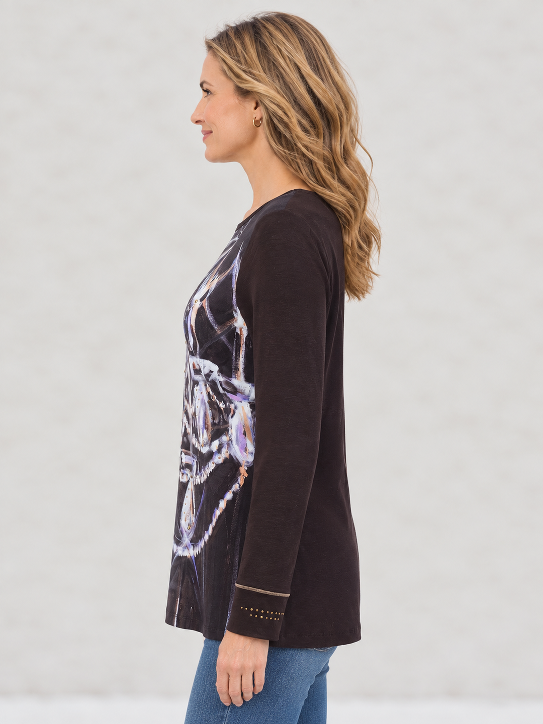 Chandelier Print Long Sleeve Top