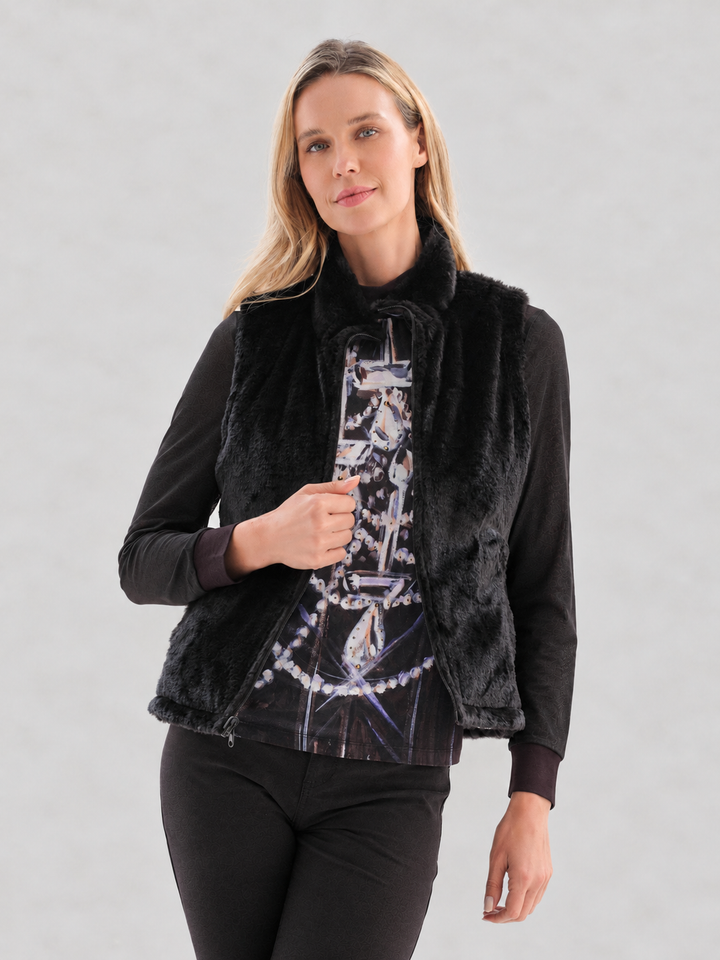 Chandelier Print Reversible Quilted Vest