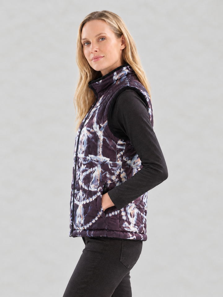 Chandelier Print Reversible Quilted Vest