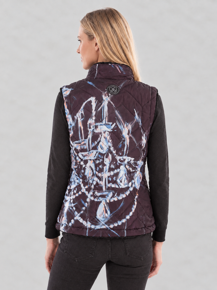 Chandelier Print Reversible Quilted Vest