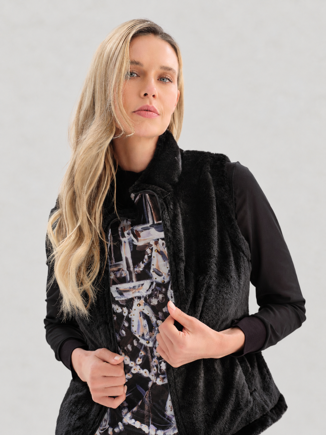 Chandelier Print Reversible Quilted Vest