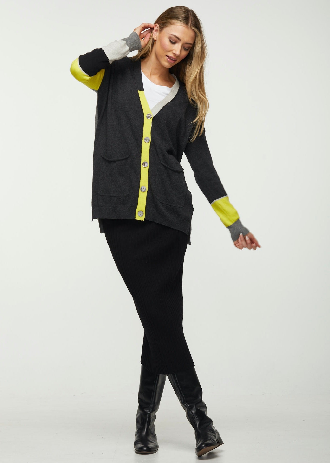 Charcoal Cheerful Cardi