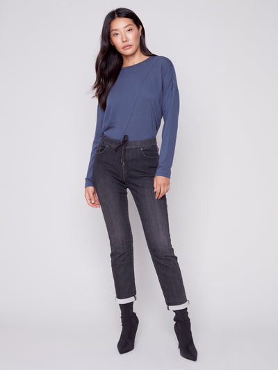 Charcoal Denim Knit Jogger Pant
